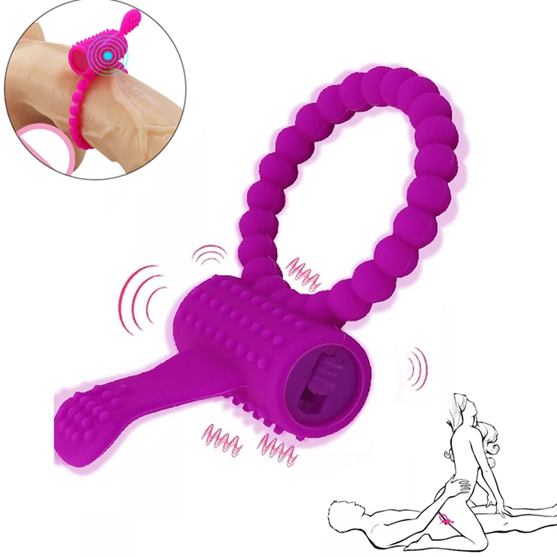 Silicone Penis Rings G-spot Clitoral Stimulation Vibrator Vagina Massage Orgasm Male Delay Ejaculation Cock Ring Adult Sex Toys