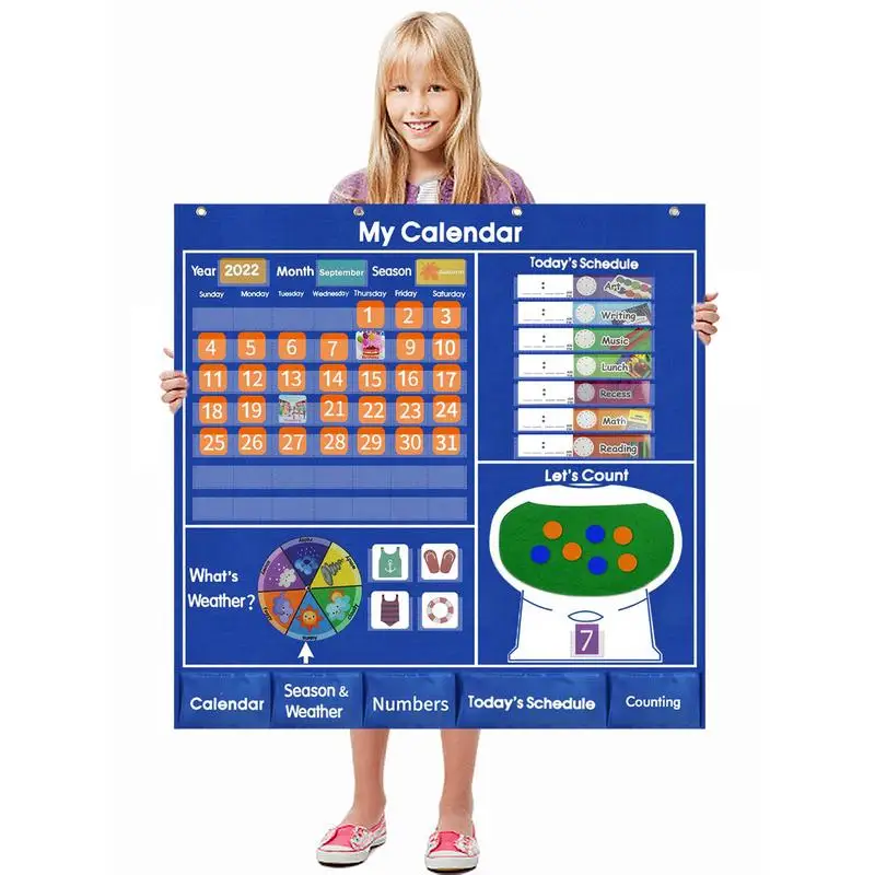 

Calendar Bulletin Board Calendar And Weather Pocket Chart Learning From Home And School Homeschooling Or Classroom For Teachers