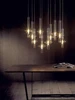 Smoke Ash Amber Glass Tube Pendant Light Dining Room Bedroom Bedside Kitchen Lamp LED Long Line Chandelier 1