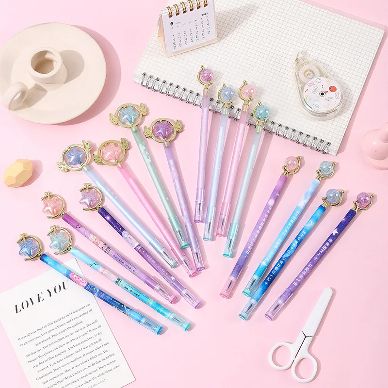 24 Pcs Planner Gel Pens Creative Twelve Constellations Fairy Neutral Pen  Student Gift Prize Small Fresh Writing Tools