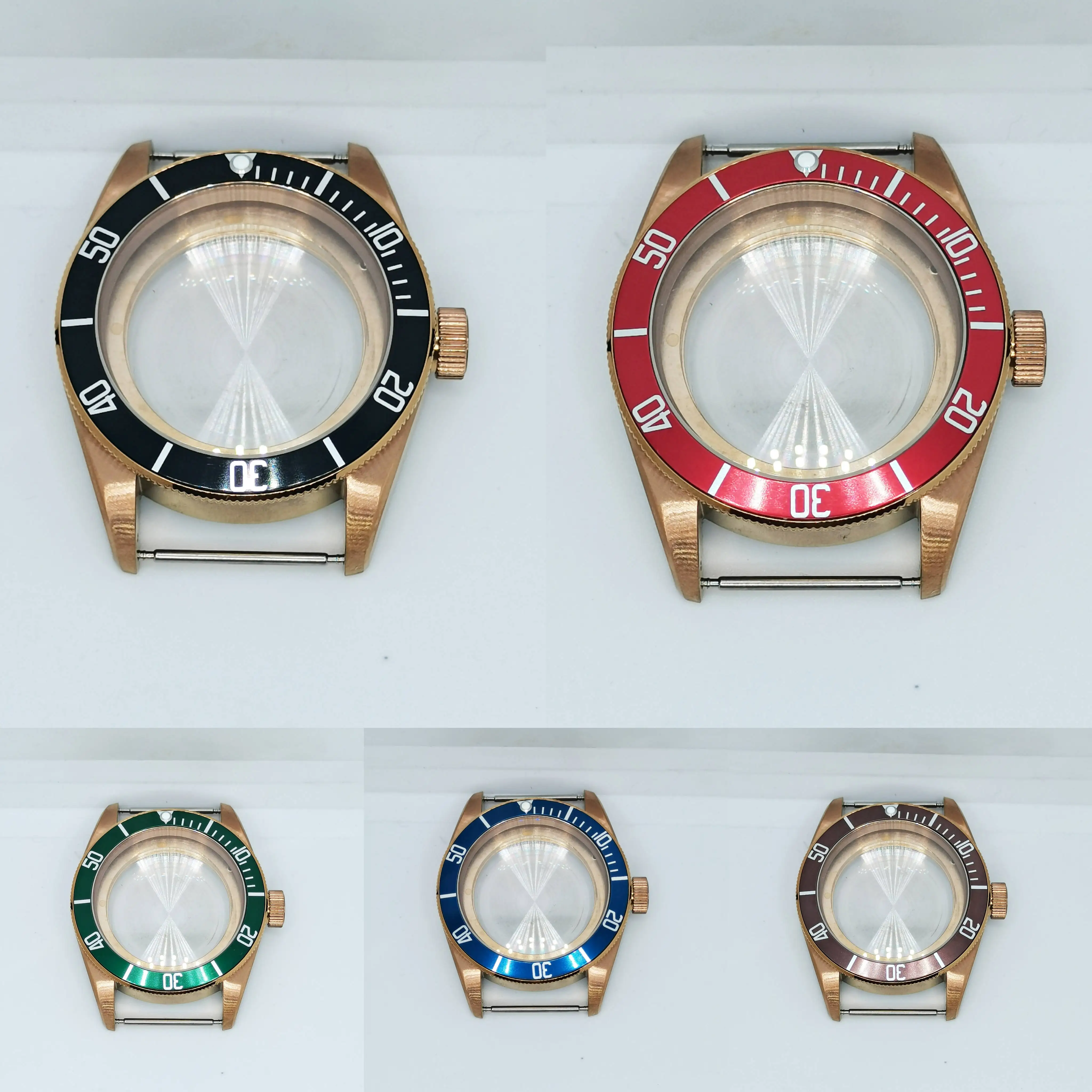 

41mm Sapphire Glass Aluminum Bezel Watch Case Suitable Fit Miyota8215 8200 eta2836 Automatic Movement