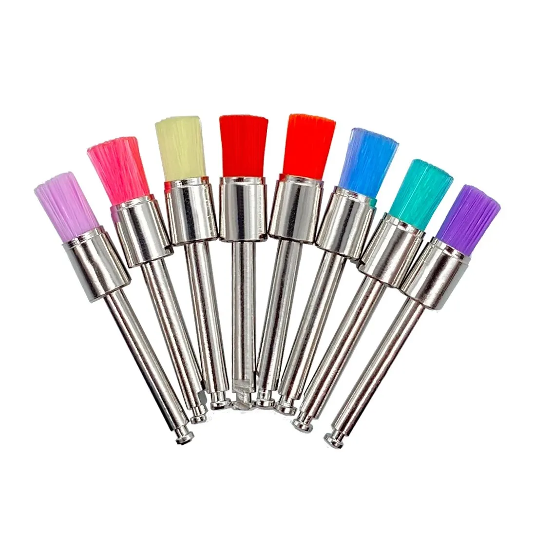 100 Brosses Polisseuses Dentaires En Nylon Blanc - Pour Prophylaxie Et Polissage - Type Plat à Loquet