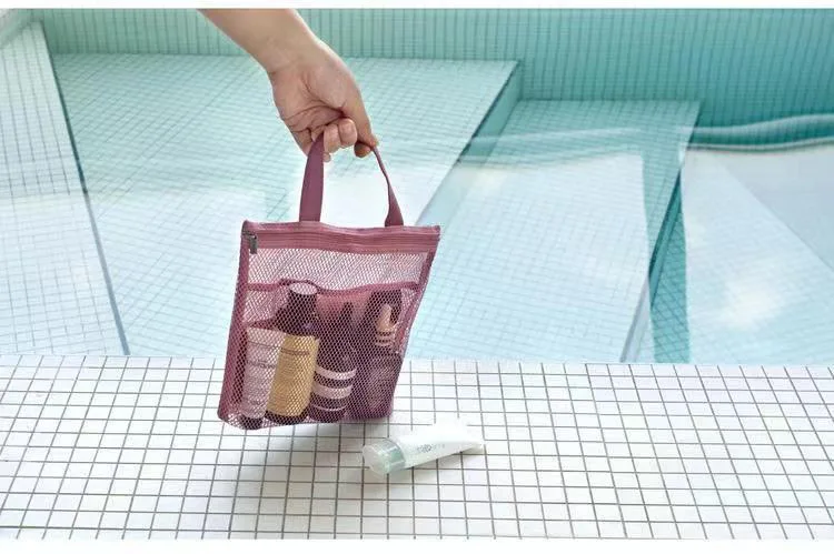 Bolsa de almacenamiento de natación para mujer, bolso de hombro de gran capacidad, bolsa de malla portátil para playa, bolsos de baño de viaje