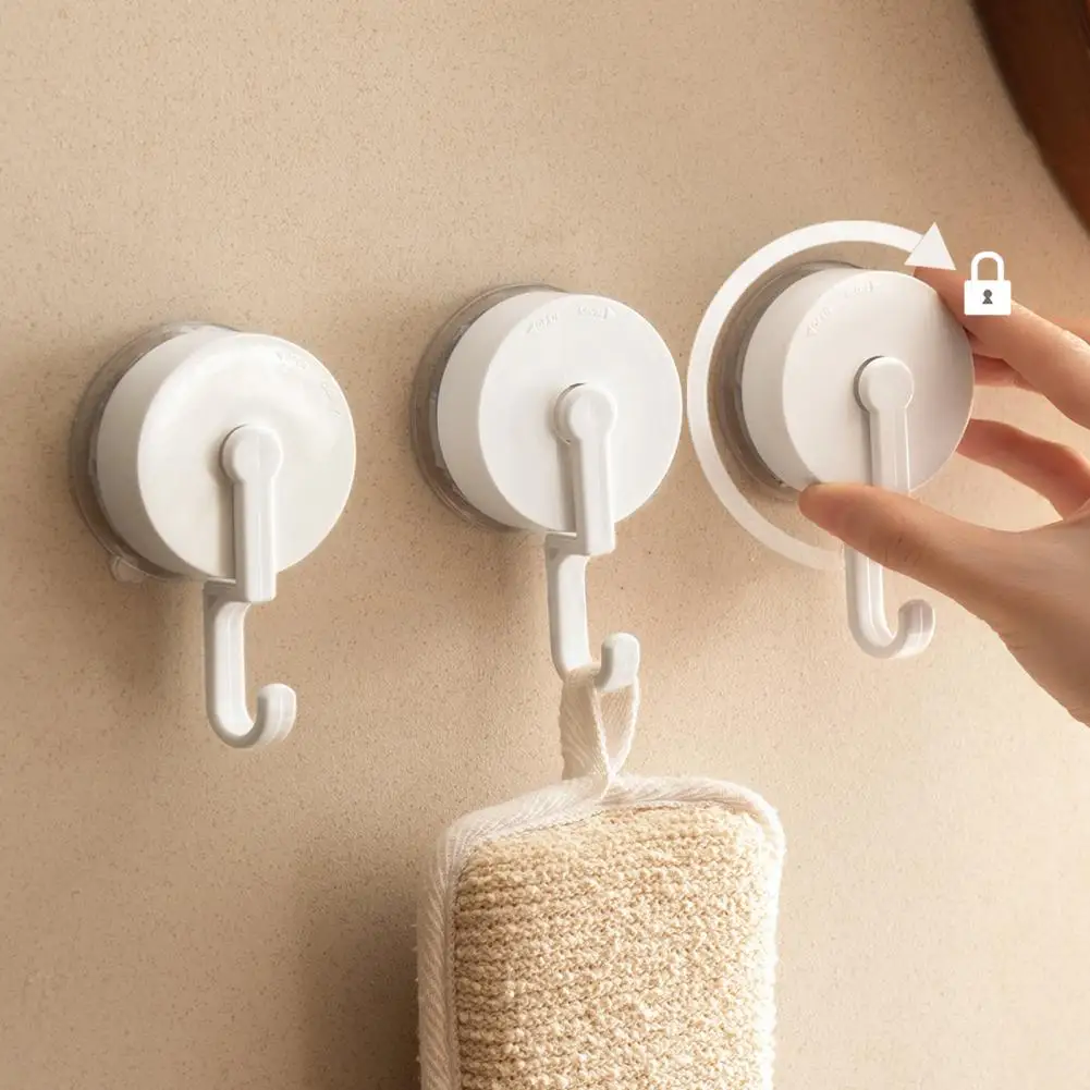 

Shower Hook Practical Strong Load-bearing Lightweight Wall Mounted Suction Cup Hat Bag Hook Home Supplies