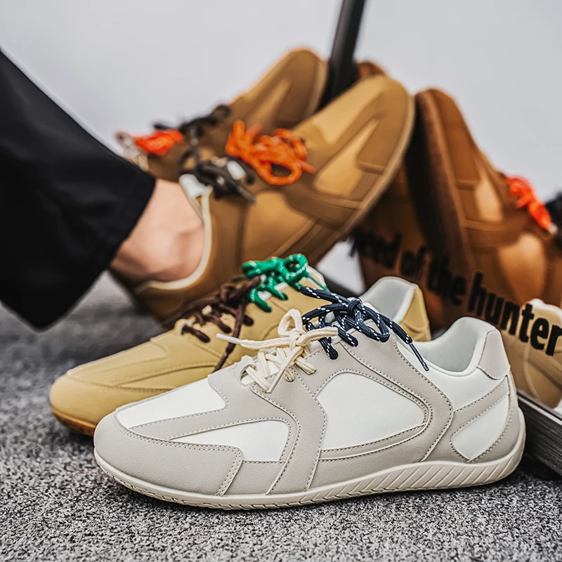 Spring New Casual Shoes Flat Sneakers Men Brand Fashion Lace-up Retro Sneakers Men Comfort Breathable German Training Shoes Men 3