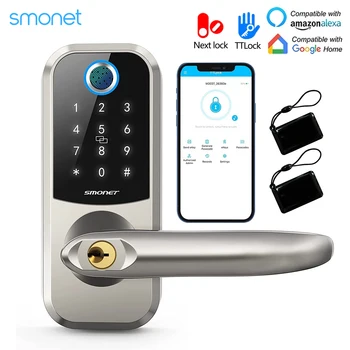 Smonet Hornbill Electronic Smart Door Lock Biometric Fingerprint Keyless Front Deadbolt Locks Wifi Remote Unlock Home IC Card 1