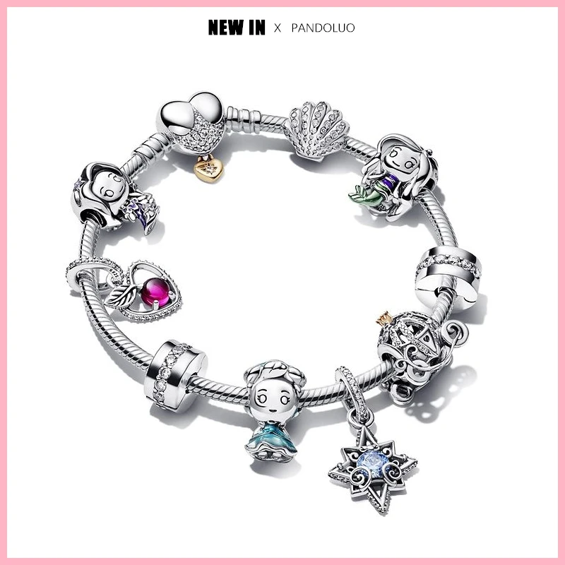 Disney Series Snow White Character Charms Beads Fits Pandora Original Bracelet For Women 925 Silver Bead Jewelry Hot Sale Gift