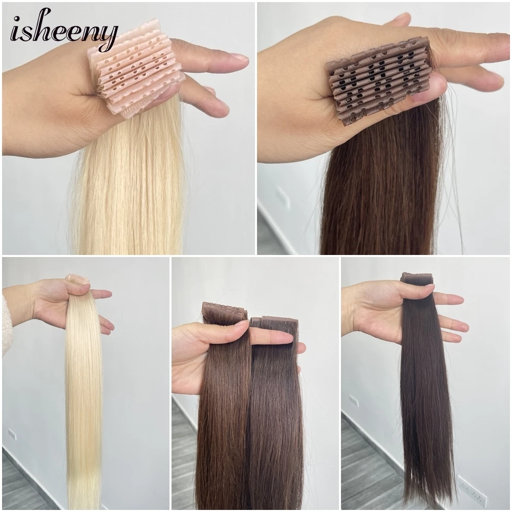 Invisible Hole Weft Human Hair Extensions 12"-24" Double Inject Twin Tabs Hair 4cm Width Micro Ring Pull Through 10pcs human hair extensions hair extensions