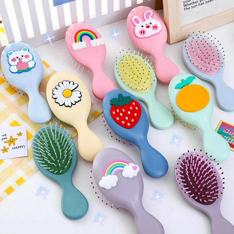 

Мини Портативная маленькая Массажная расческа для волос, милая мультяшная расческа для волос с воздушной подушкой, с защитой от спутывания, расческа для волос для девочек, инструменты для ухода за вещами