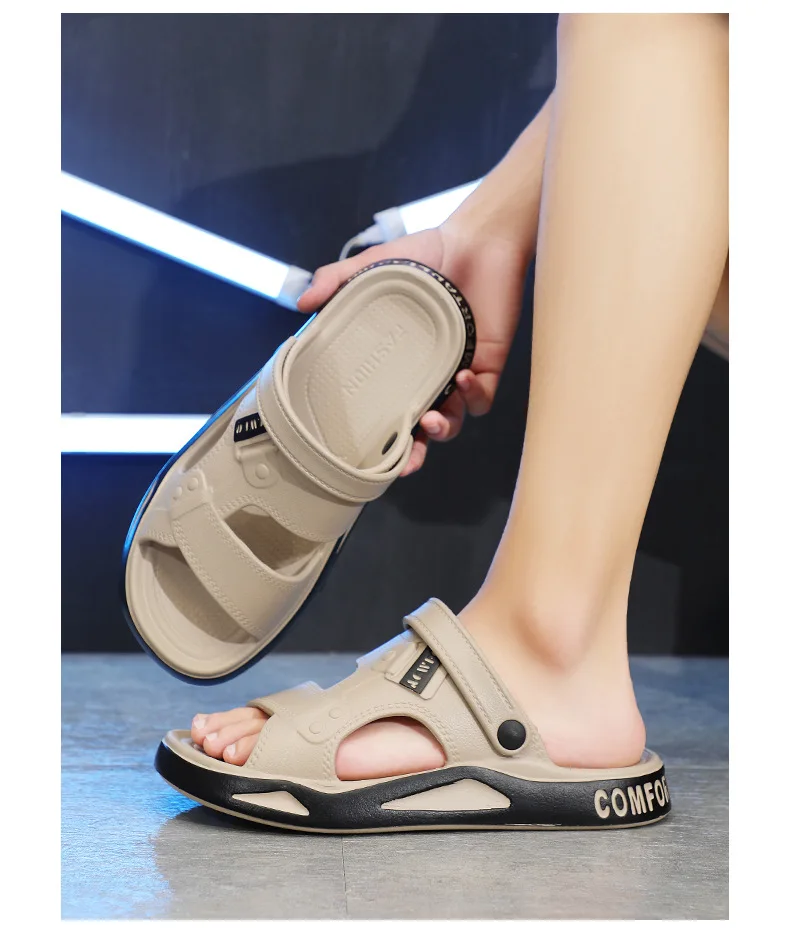 الرجال الصيف إيفا الصنادل شباشب على الموضة داخلي خفيفة الوزن لينة المضادة للانزلاق الشقق الرجال الصنادل في الهواء الطلق الشاطئ الصنادل المفتوحة تو
