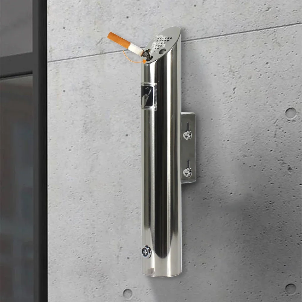 Wall Mounted Cylinder Cigarette Ash Bin Waterproof Patio Public Cigarette Ash Tray for Mall Hotel Elevator Entrance 4
