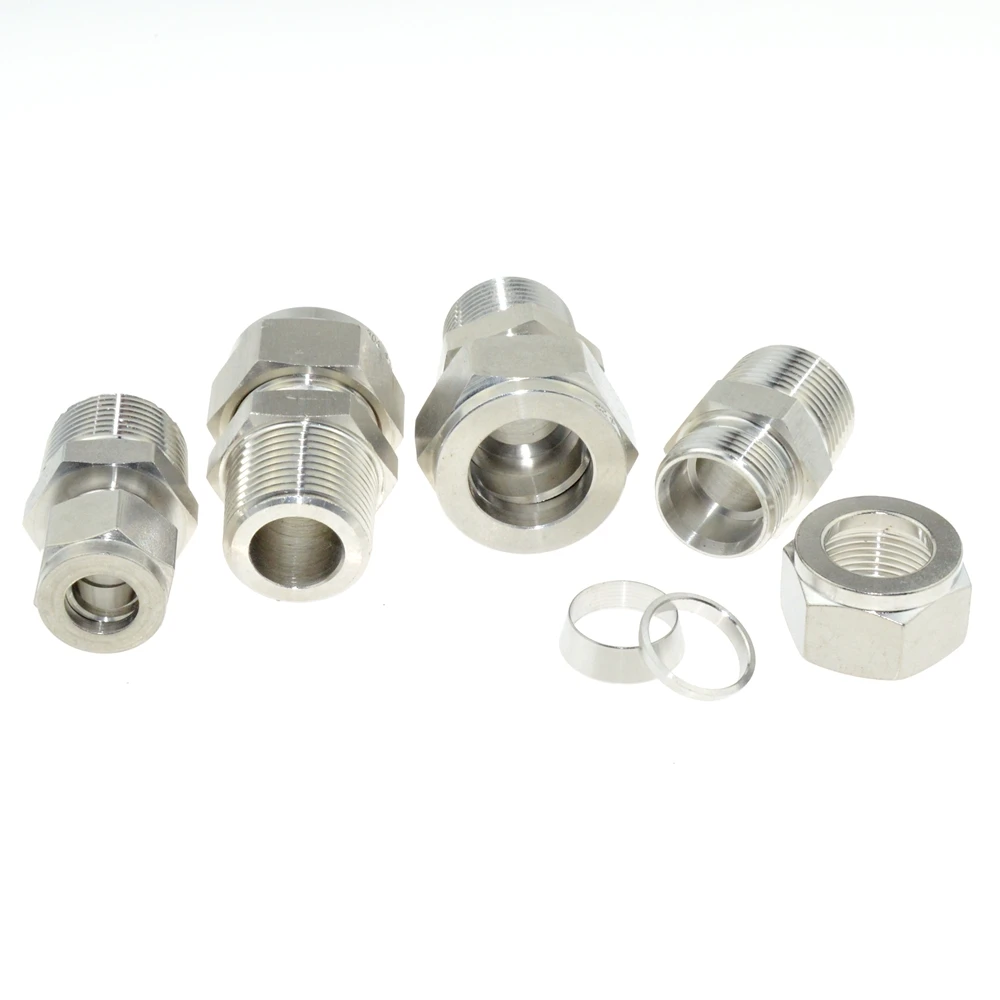 

SS Pipe Adapter 1/2 3/4" 1" BSP Male 18mm 20mm 22mm 25mm OD Tube Ferrule Air Compression Fitting Connector Stainless Steel 304