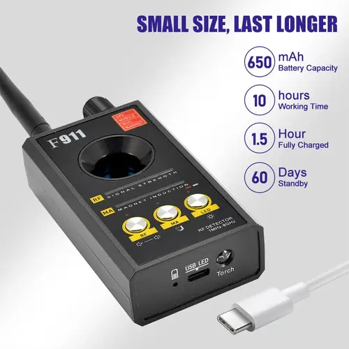 F911 Hidden Camera Detectors , Anti Spy Camera Finder, GPS Tracker Detectors, Bug&Hidden Devices Detector ,RF detectors - Image 5