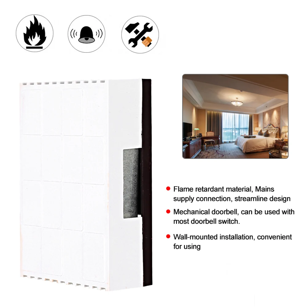 Mechanical Wired Doorbell Ding Wall-Mounted Dong Bell Chime for Hotel Access Control System(220V) door intercom with camera