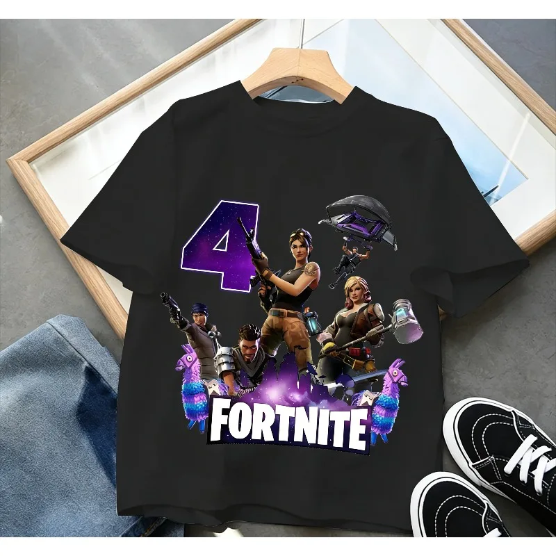 Children's Birthday Number T-Shirt - Summer Cotton Tee for Kids - Short Sleeve Party Top - Toddler Gift