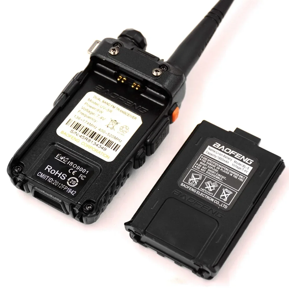 Baofeng UV5R-8W Two Way Radio 8w Three Power Option Vhf Uhf Lcd Screen Keyboard Classic Design Dtmf Ctcss Dcs Ham Walkie Talkie