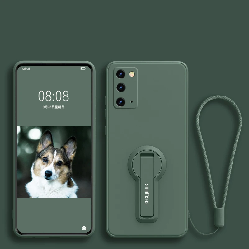 Premium Liquid Silicone Phone Case with Holder and Screen Protector - Sleek and Durable Cover
