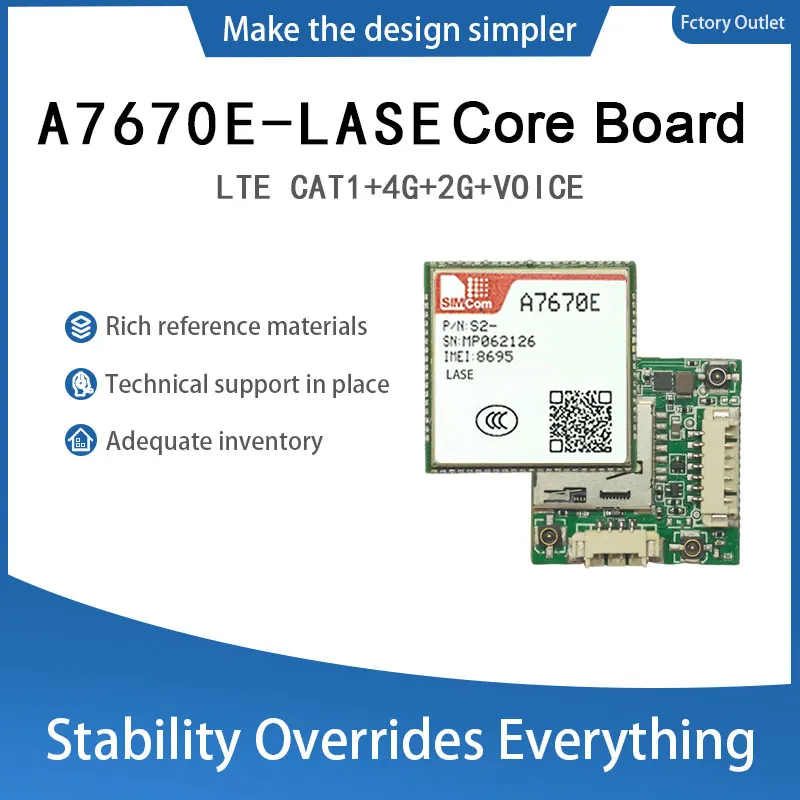 

SIMcom A7670E-LASE CAT1 Core Board, поддержка данных + Голос 1 шт.