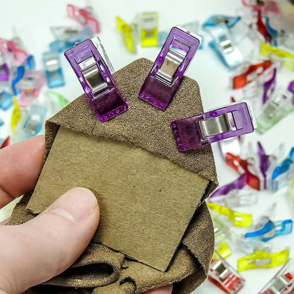 바느질 클립 플라스틱 클램프, 다양한 색상 퀼팅 공예, 크로셰 뜨게 의류 클립, 바인딩 클립, 종이 원단, 10 개