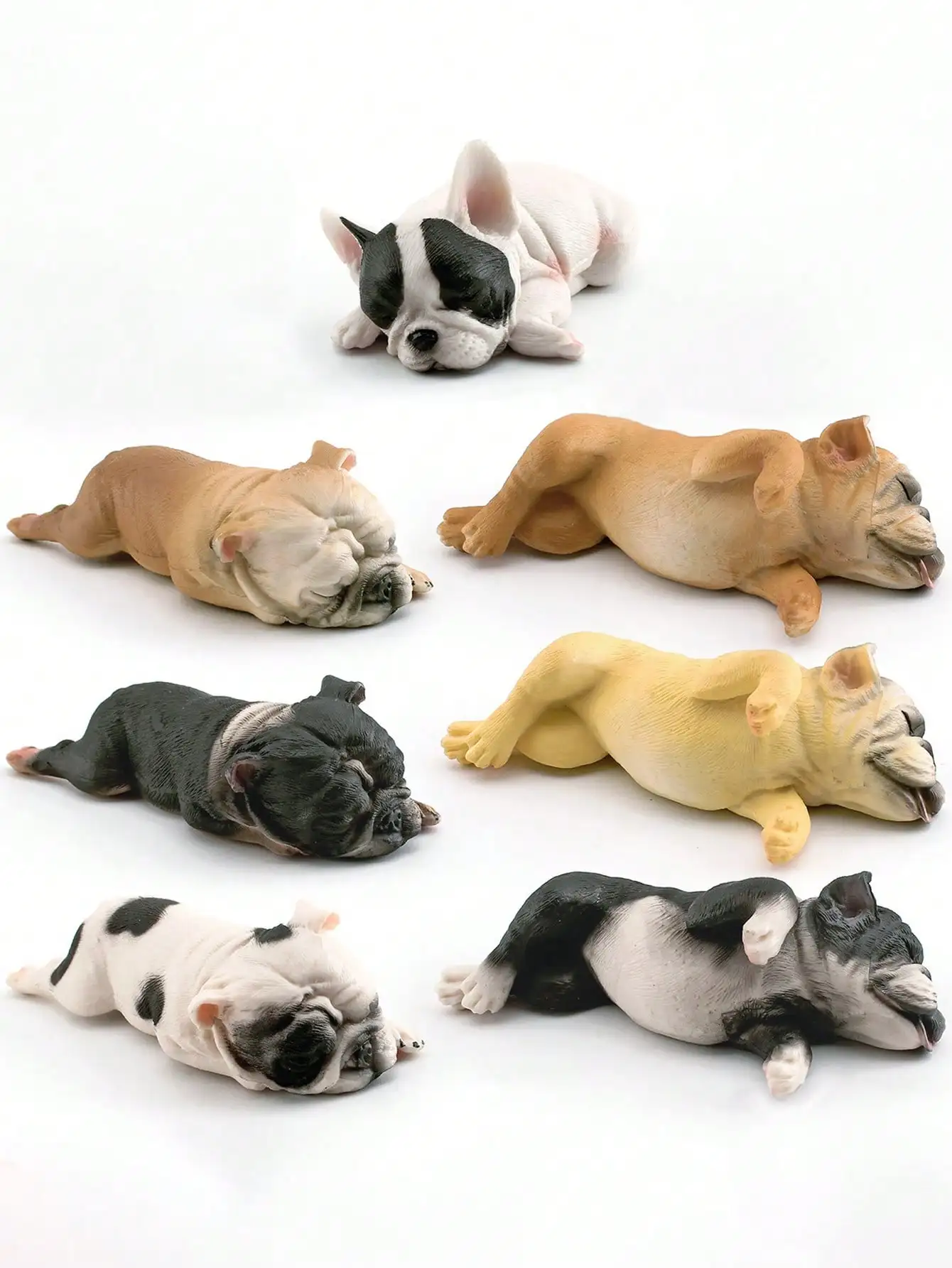 Sleepy French Bulldog Simulation Figurine - Desktop Ornament Collectible and Unique Birthday Gift