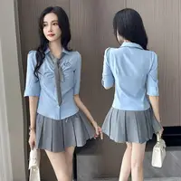 Vêtements de travail pour femmes, chemise, jupe courte imbibée, hôtel, salon de beauté, spa, massage, ongles, bain de pieds, technicien, salopette, uniforme 2