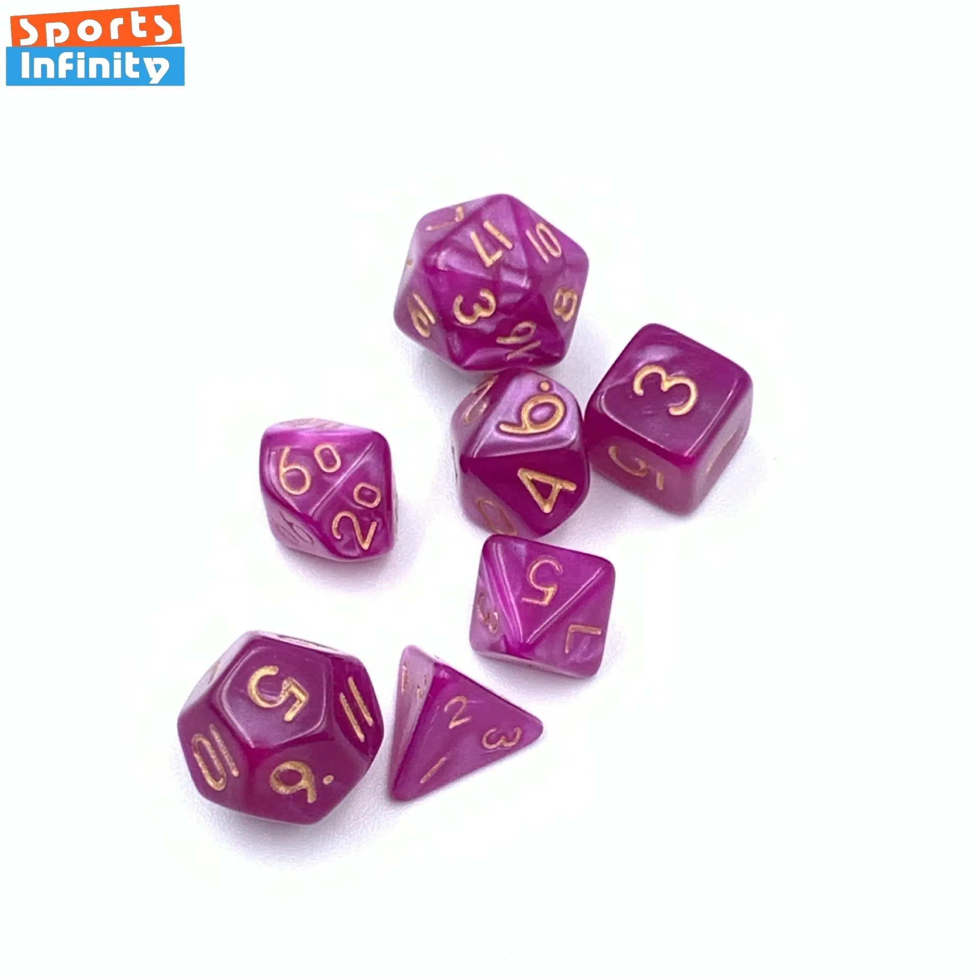 

7PCS of 10mm Mini Plastic Dice Two Color Beautiful Transparent Dice Set for DND TRPG Running Team Cthulhu Board Game Number Dice