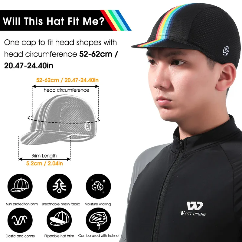 WEST BIKING Summer Cycling Caps Ice Silk Anti-UV Sports Bicycle Cap Men Women Cool Breathable Helmet Liner Hat Cycling Equipment 2
