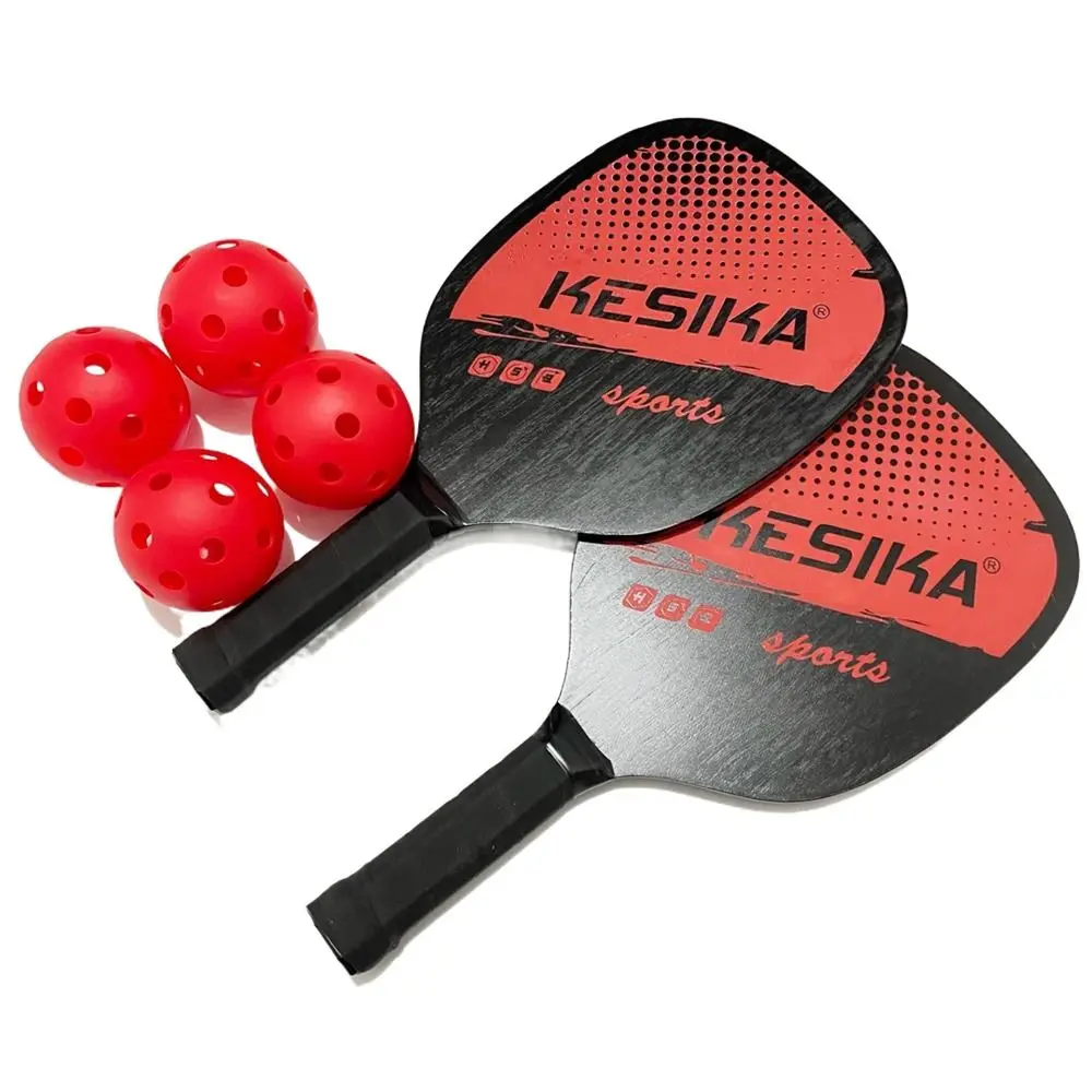 Poplar Pickle Paddles Rackets Set Non-slip 4 Pickleballs Pickleball Balls with Carrying Bag Pickleball Paddles Child