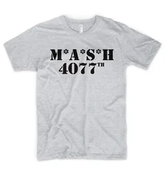 Vintage Military Green Retro Graphic T - Shirt for Men - Oversized Harajuku Style (GRAY)