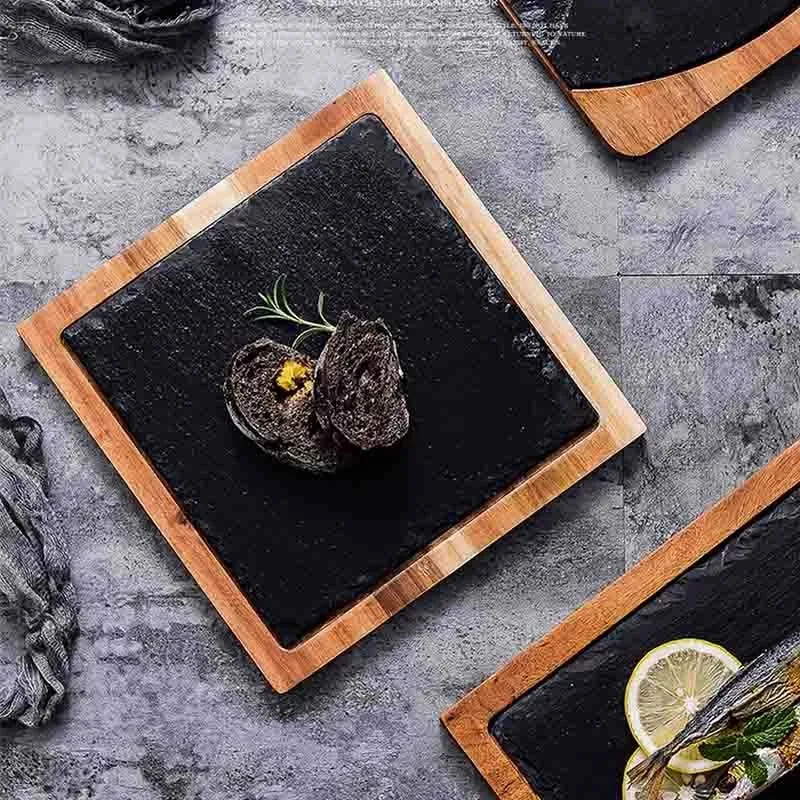 

Slate tray wooden tray western food tray pizza tray steak tray sushi tray restaurant tableware plate sets dish set sushi plate
