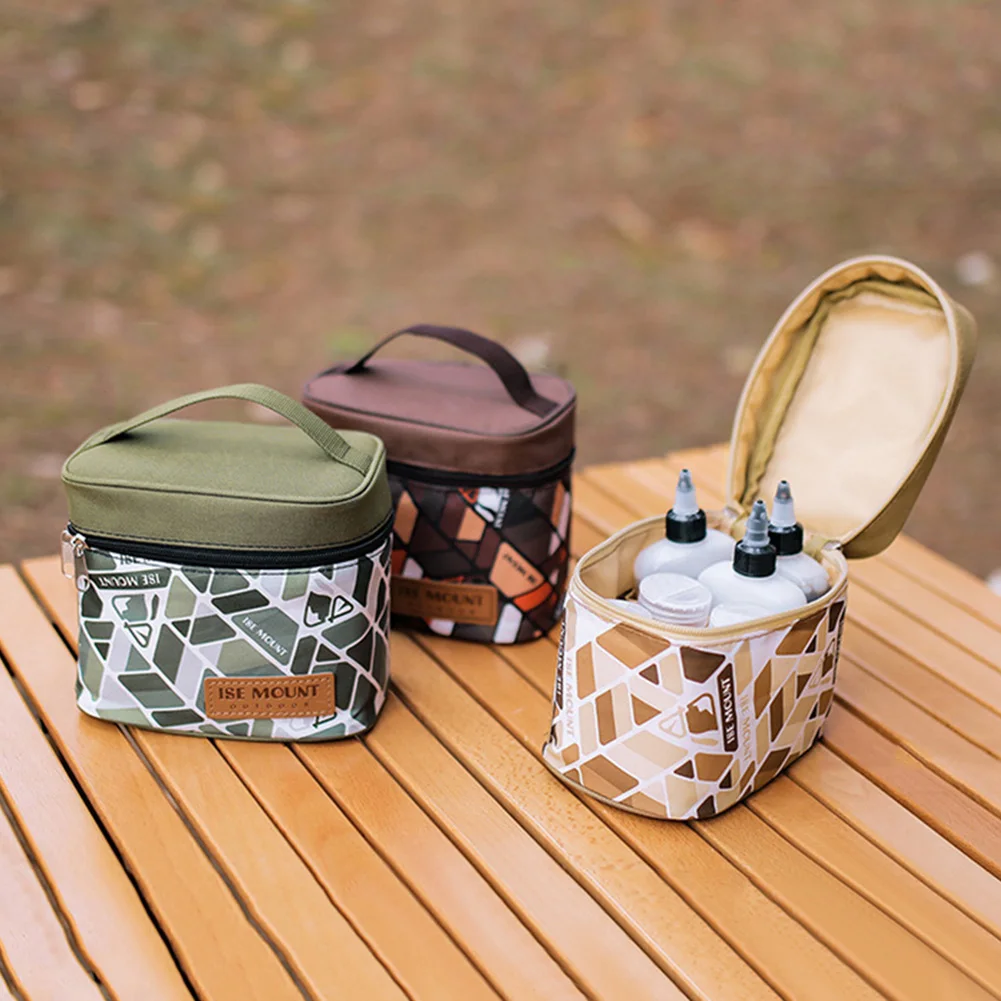 Seasoning Bottle Set Storage Bag Portable Camping Seasoning Dispenser Set Condiment Jars Organizer Travel BBQ Camping Supplies