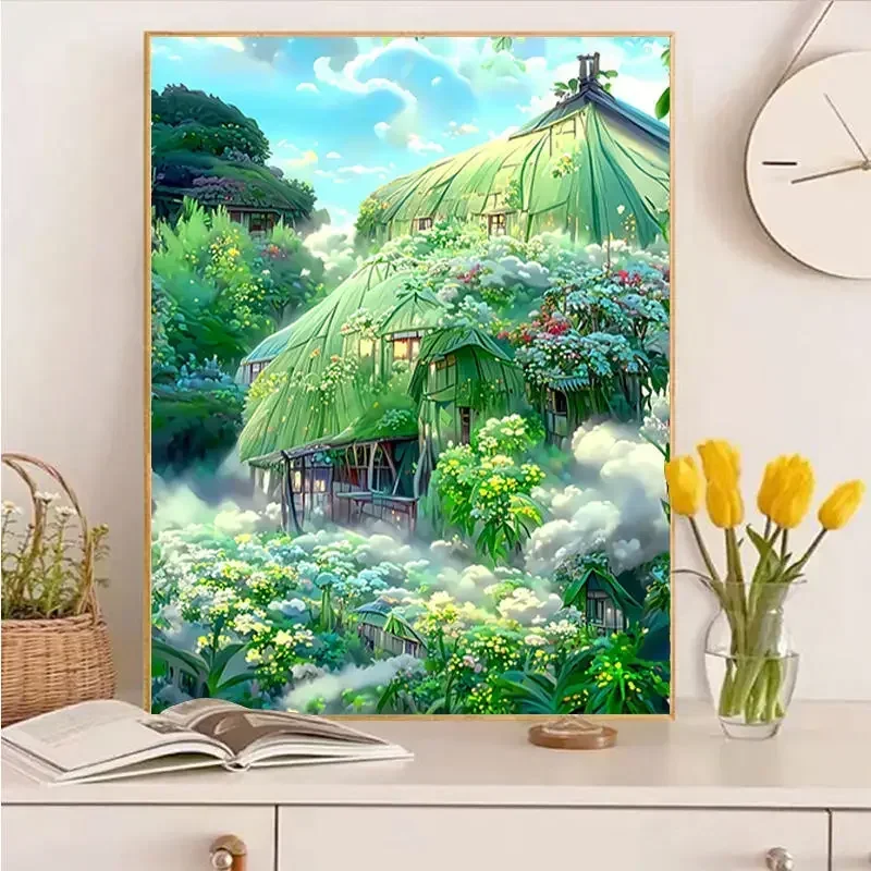 

21325-STB- Diy landscape figures and animals hand-painted digital oil painting set
