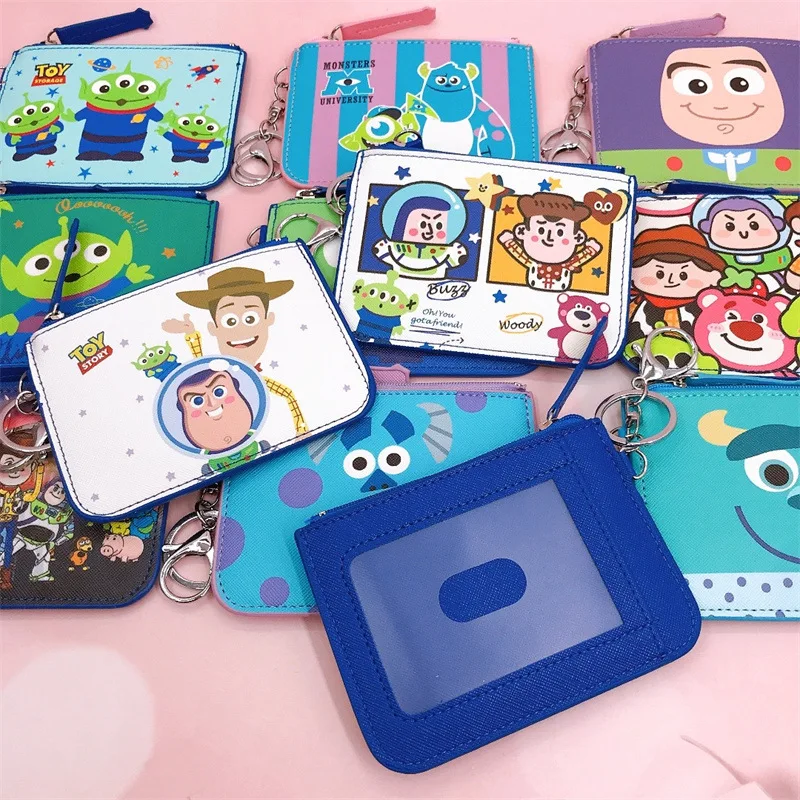 

Anime Cartoon Toy Story Card Holder Coin Purse Fashion Loose Boys Credit Pu Wallet Case Pouch with Keychain Valentine Day Gifts