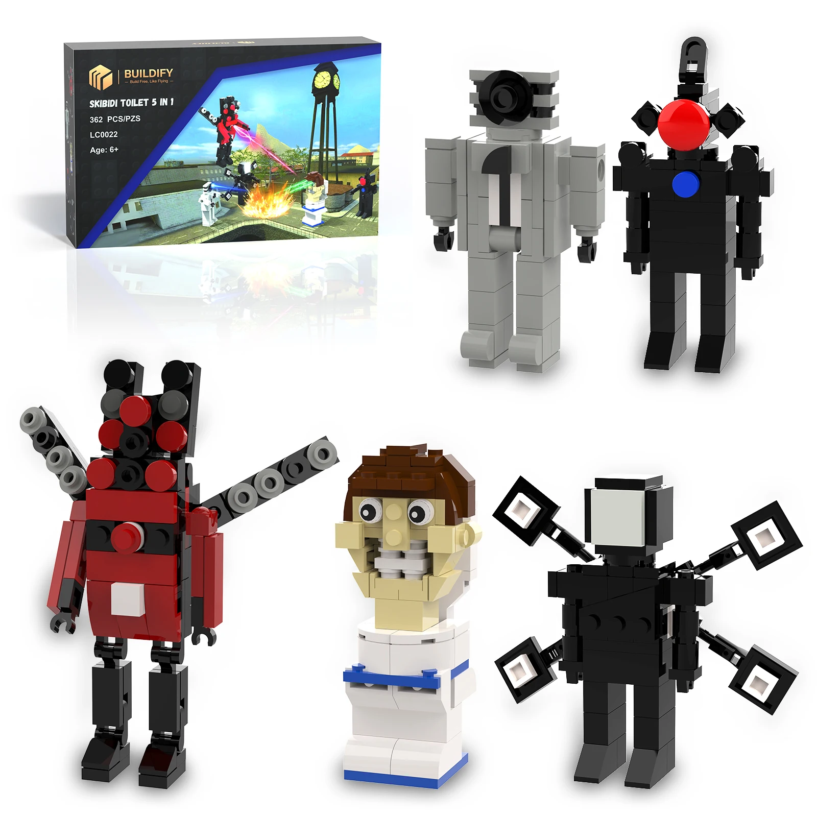 Skibidi Toilet Muslimah-Muslimah-Muslimah Building Sets,Large Tv Man/Titan Cameraman/Titan Speakerman/Speakerman/Skibidi Toilet Toy Figures (362