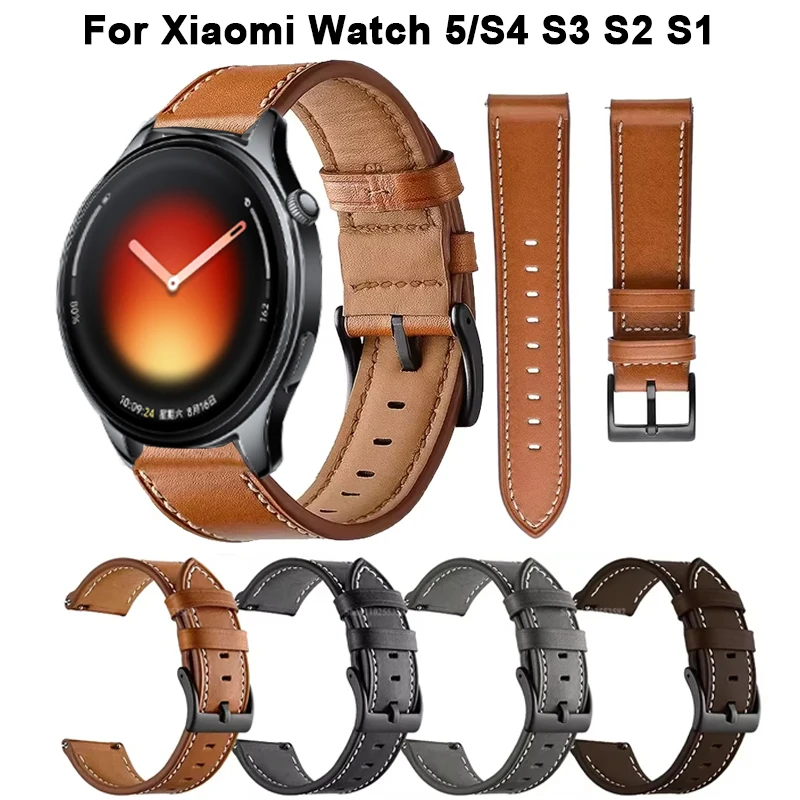 Elegant 22mm Leather Watch Strap Bracelet in Classic Brown