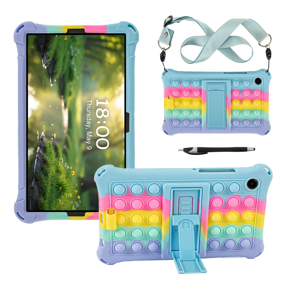 Soft Bubble Stand Case - Silicone Kids Tablet Cover