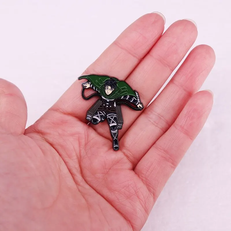 Anime Attack On Titans Esmalte Pinos Broche Kawaii Personagens Eren Yeager  Levi Ackerman Emblemas De Metal Presentes Para Fãs Acessórios - AliExpress