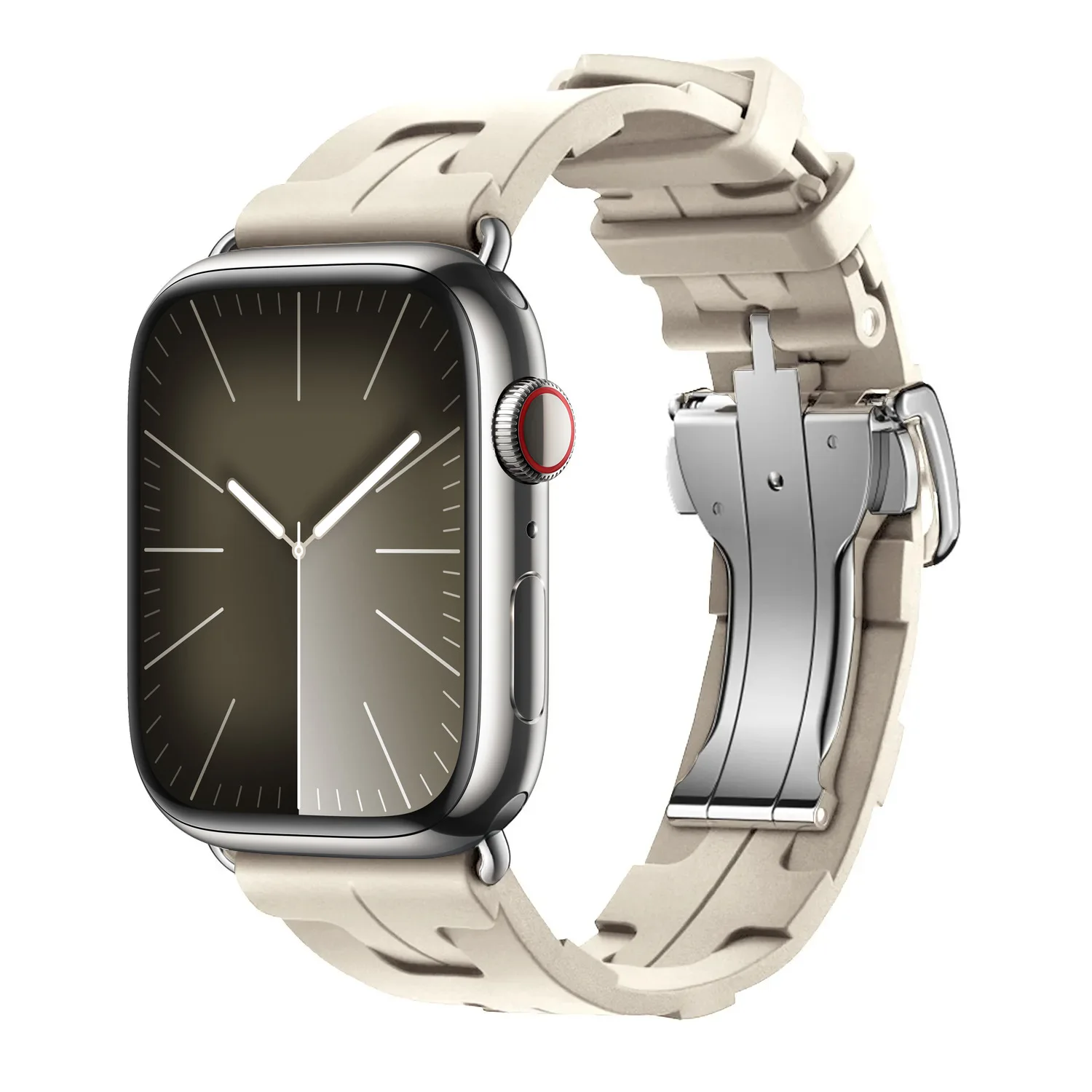 Kilim Single Tour Silicone Watch Strap with Logo and Folding Buckle