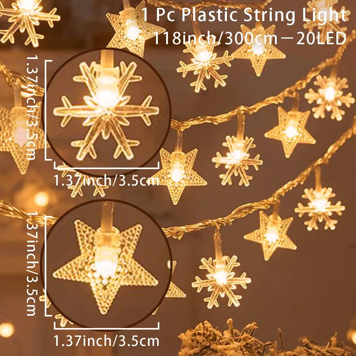 thumbnail image 1 of Guirnalda de luces navideñas de Papá Noel, colgante para árbol de Navidad, decoración navideña para el hogar, regalo de Navidad 2024, Año Nuevo 2025, 1 of 5