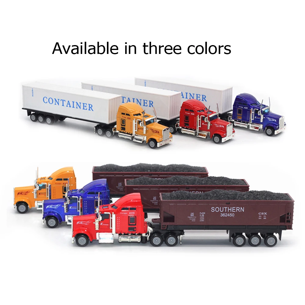 Alloy Car Carrier Truck Model Boy Christmas Toys Assembled Model Building Kits Tool 1/65 Scale Diecast Simulation Car Toys 6