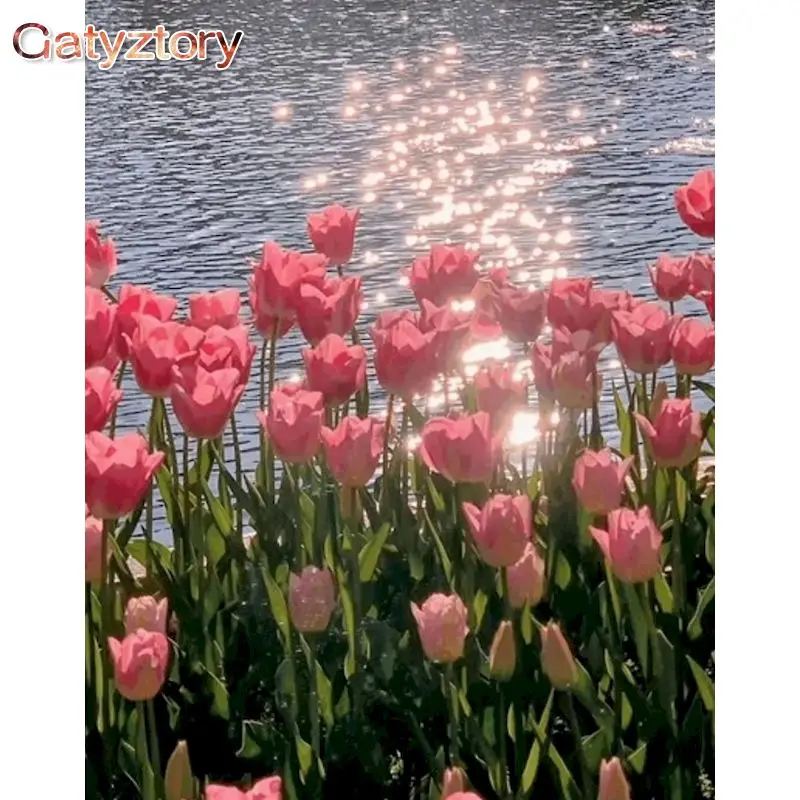 

Фотография розы для взрослых GATYZTORY, уникальный подарок 60x75 см, Акриловая картина с рамкой, украшение для дома