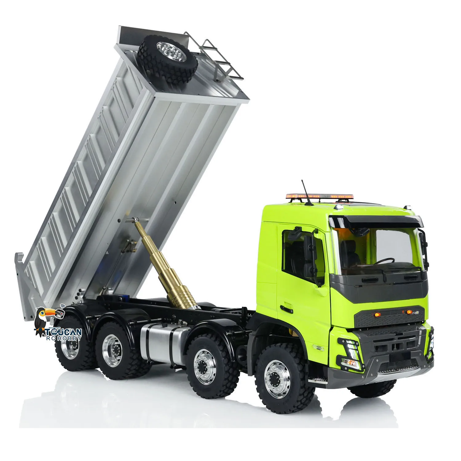 RTR LESU 1/14 Scale RC Hydraulic Dump Truck Model FMX Cabin 8X8 Metal Chassis Dumper with Lights Sounds Battery Toy THZH1960 4