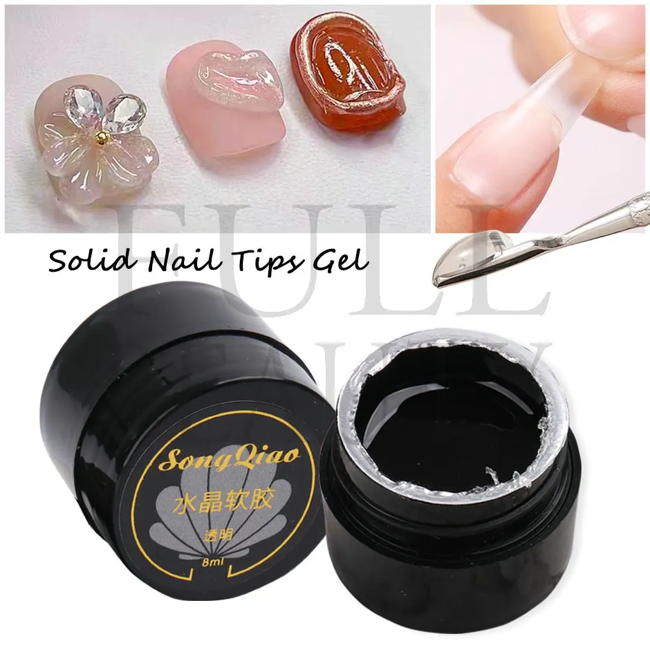 Crystal Solid Nails Tips Gel Quickly Extend Carved Uv Adhesive Glue Clear Modelling Soak Off