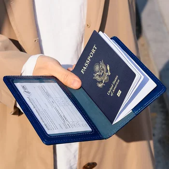 Porta Passaporto in Pelle con Blocco RFID, Custodia per Carte, Essenziale per Viaggi Internazionali, Accessorio da Viaggio