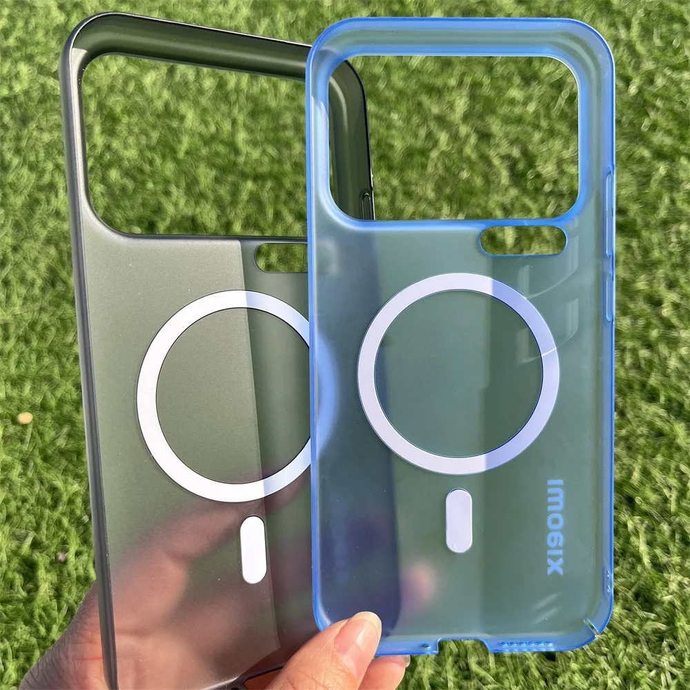 Slim Ice Mist Transparent Magnetic Back Cover with Shockproof Bumper