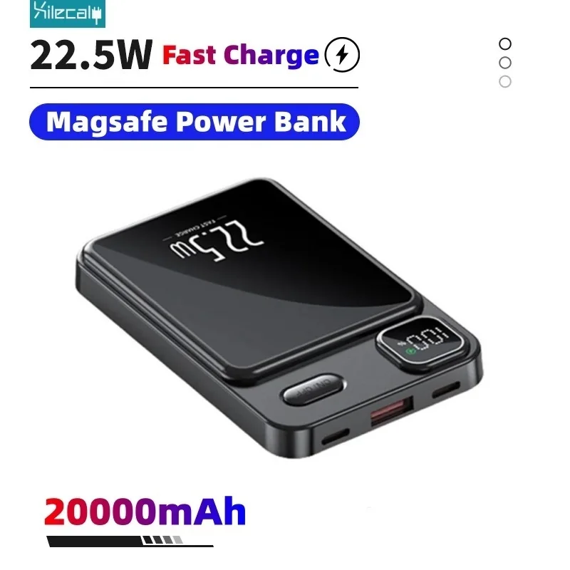 

20000mAh For Magsafe Magnetic Power Bank PD 15W Wireless Fast Charging External Battery 22W Portable Charge Powerbank For iphone