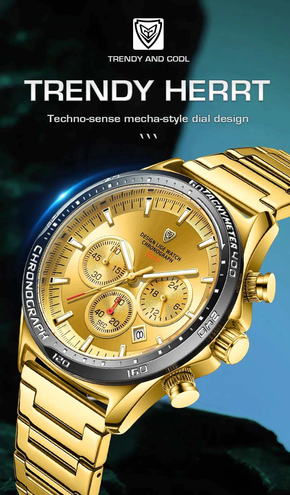 Lige - Men's Luxury Quartz Waterproof Watch, Unique Design, High Quality, Original_voghion.com