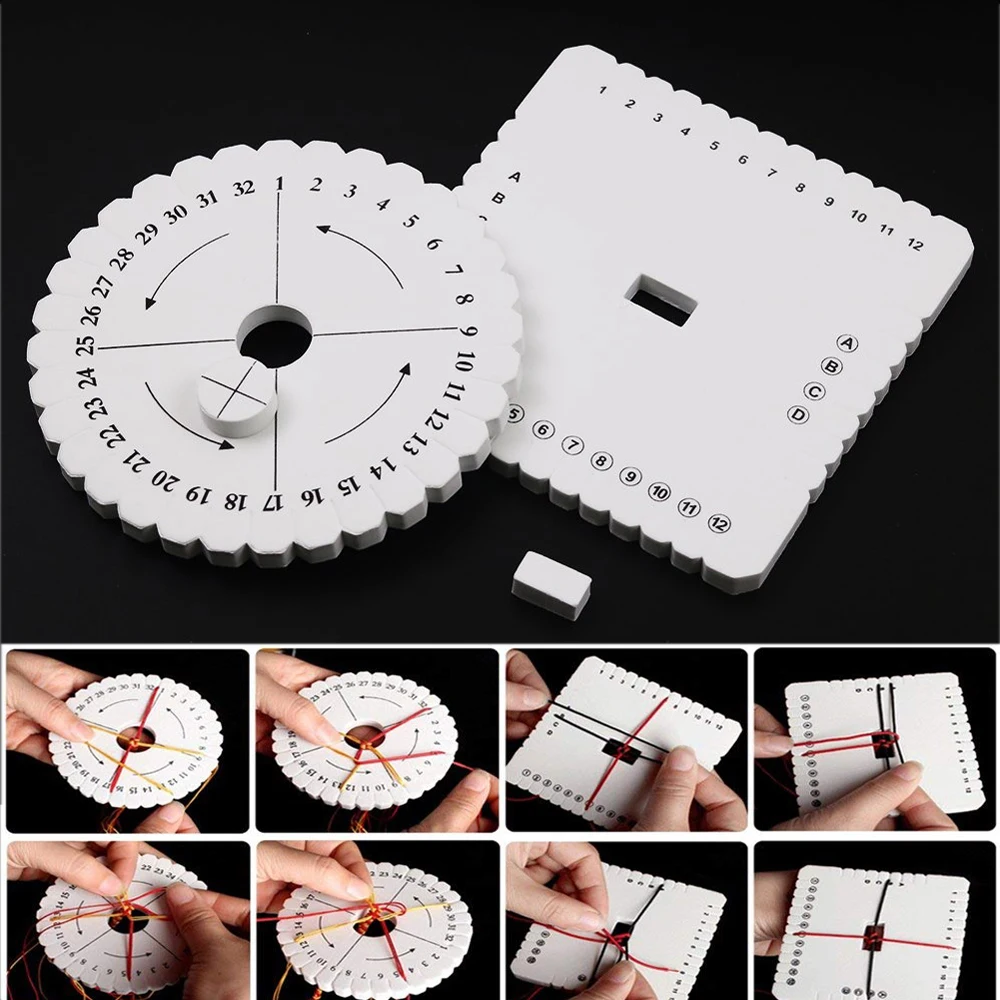 2 Discos De Kumihimo Redondos Con 8 Ranuras - Para Tejer Pulseras DIY - Ideal Para Manualidades Y Regalos