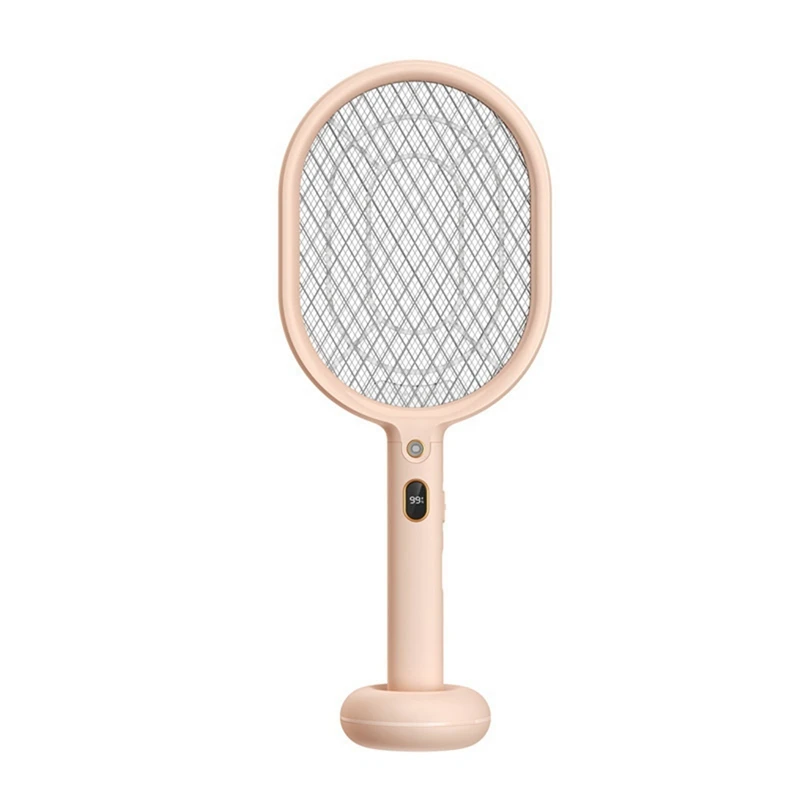 

AD-Electric Mosquitoes Fly Swatter Portable Rechargeable Bug Zapper Racket Mosquito Killer Racket For Indoor,Outdoor -Pink