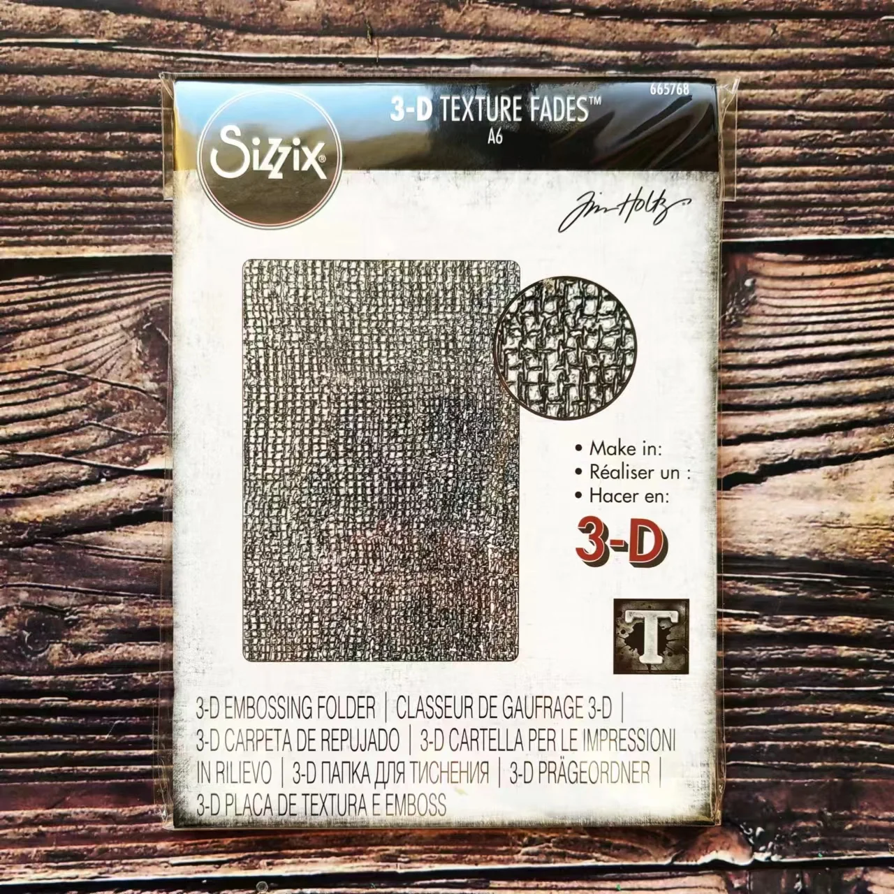 

Sizzix 665768 3-D Texture Fades Embossing Folder - Woven by Tim Holtz